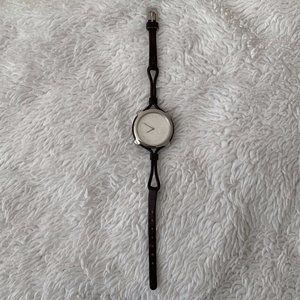 Dolce & Gabbana Time Brown Leather Strap Champagne Dial Ladies Watch MK2211